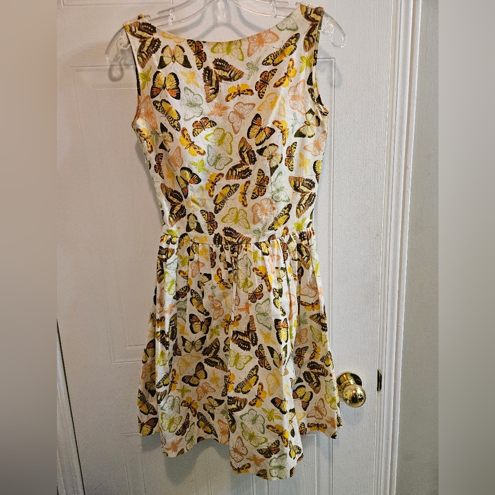 VINTAGE Backless Butterfly Sundress HAS POCKET